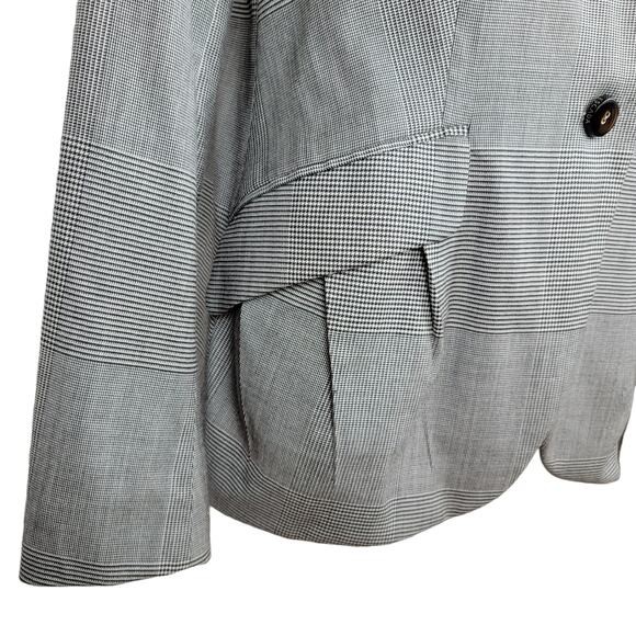 Escada Blazer US 10 Forest Glen Check Plaid Tailored Nipped Waist EU 42 - Picture 3 of 7